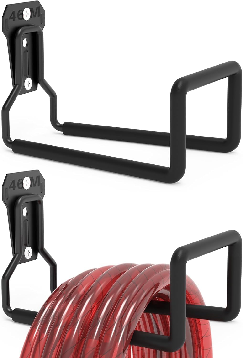 AinDen metal garden hose holder wall mount keeps outdoor hoses neatly organized and tangle-free.