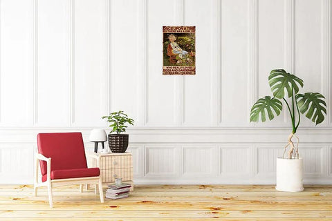 Ainbash outdoor-ready tin sign with rust finish for durable garden display.