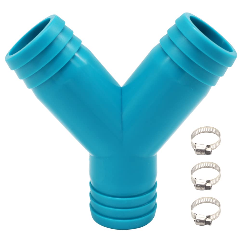 Aincix 1-1/8 inch 3-way Y barbed fitting enables multi-point connections for marine bilge hoses.