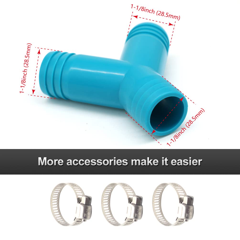 Aincix stainless steel hose clamps included for a secure, leak-resistant marine hose assembly.