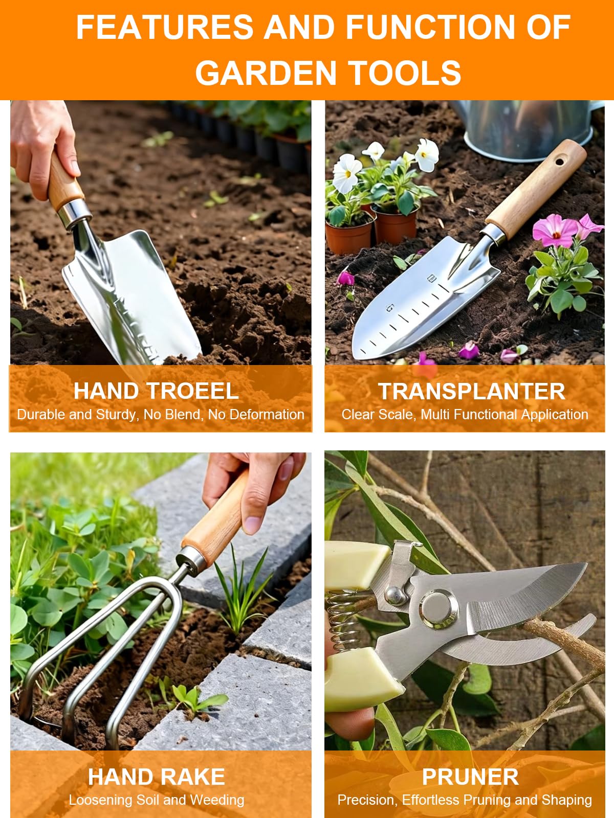 AINEED floral-design garden tote bag keeps tools organized outdoors.