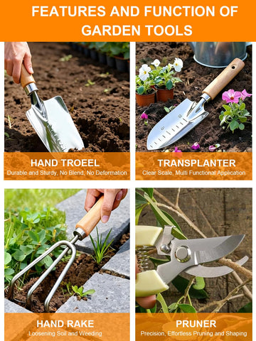 AINEED floral-design garden tote bag keeps tools organized outdoors.