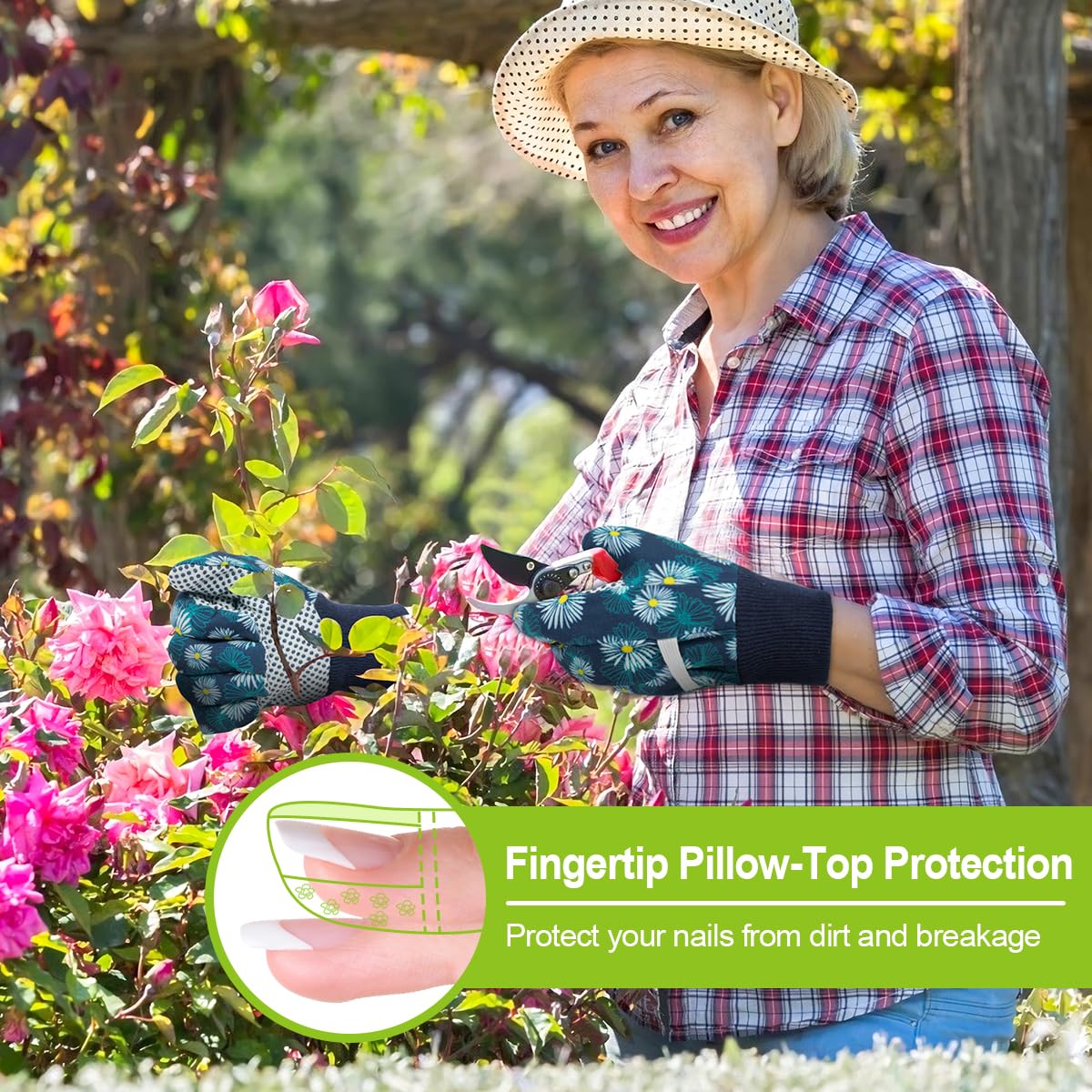 Ainiv durable stitching garden gloves withstand wear during digging.