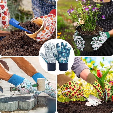 Ainiv exquisite floral pattern gloves add style to outdoor tasks.