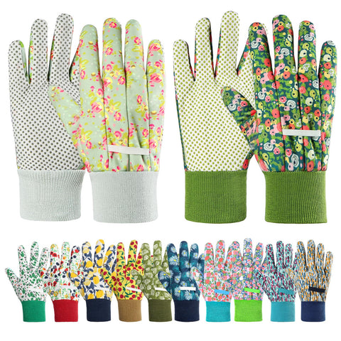 Ainiv floral garden gloves pair with breathable fabric for comfortable gardening