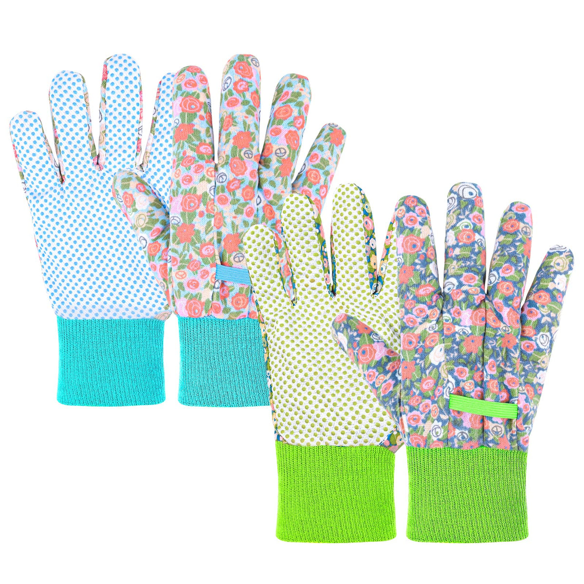 Ainiv floral garden gloves for women with a vibrant pattern and comfortable fit.