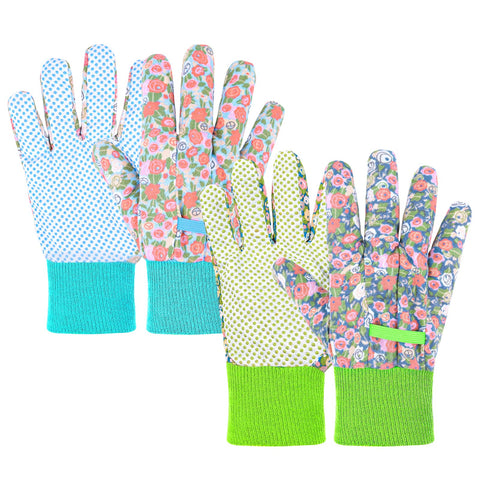 Ainiv floral garden gloves for women with a vibrant pattern and comfortable fit.