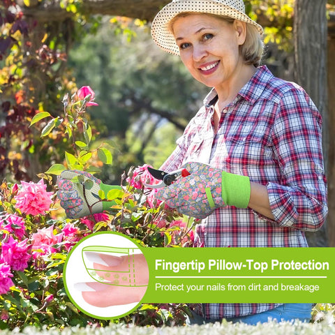 Ainiv non-slip palm design for secure grip while pruning and digging.