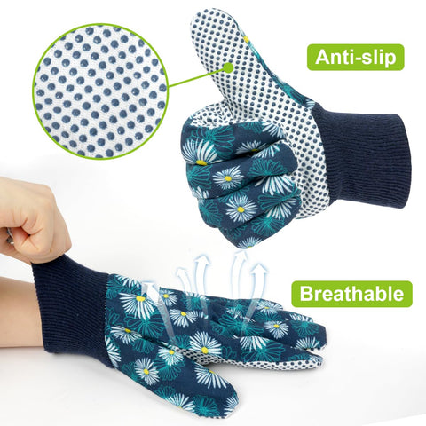 Ainiv universal size garden gloves with elastic wrist for snug fit.