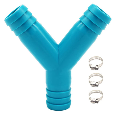 Aincix three-quarter-inch 3-way Y fitting close-up for secure marine hose connections on boats.