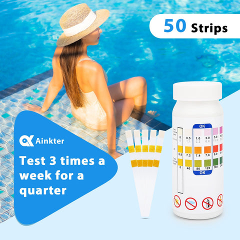 Ainkter Pool Test Strips stored in a cool shaded area