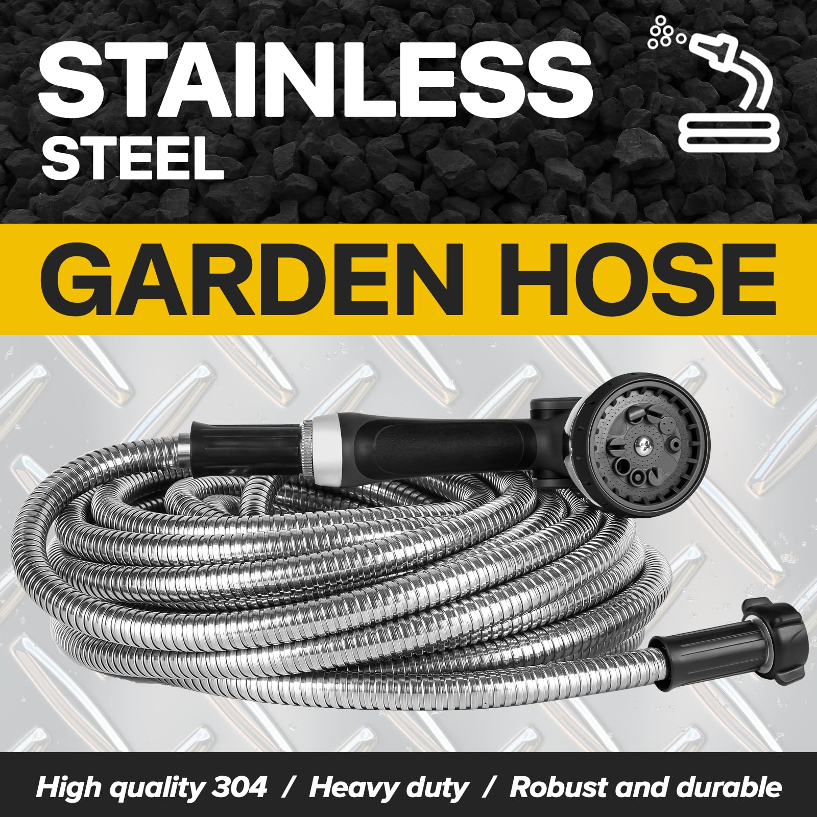 Ainpota 100ft hose-coiled storage demonstrates easy organization and transport.