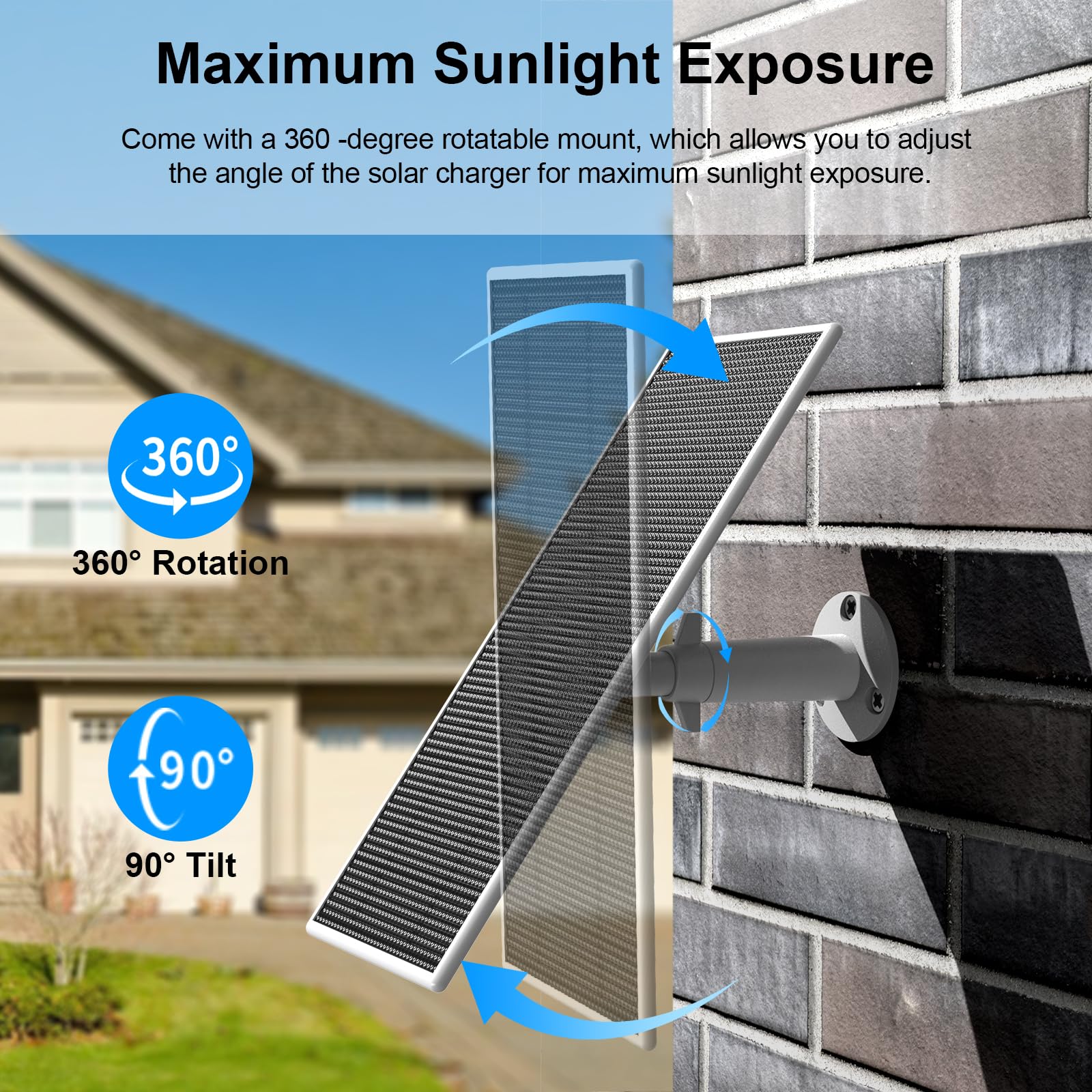 Aiobuvr Nest Panel easy installation supports sunny placement and simple camera connection.