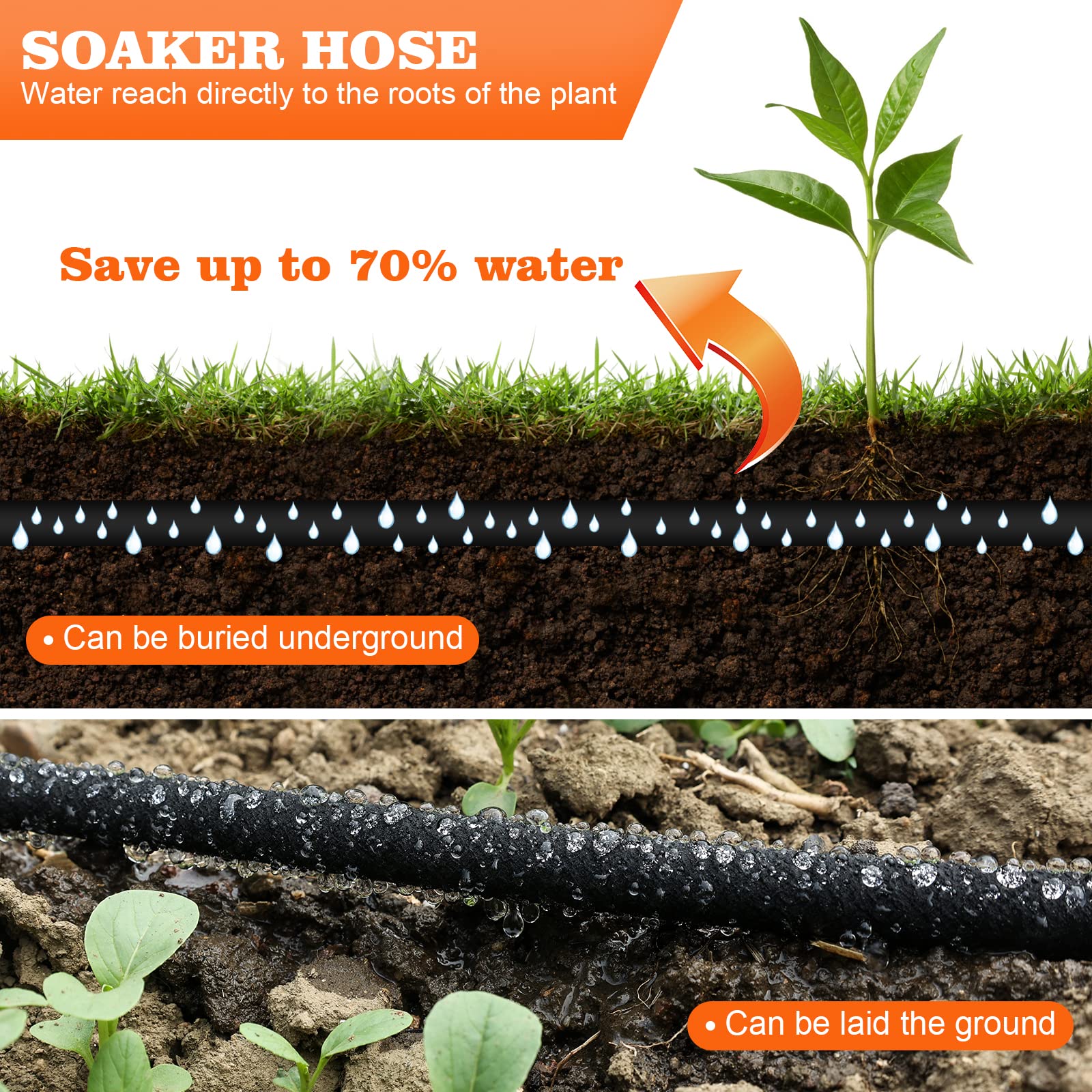 AIODE garden bed watering helps keep soil moist around plant roots