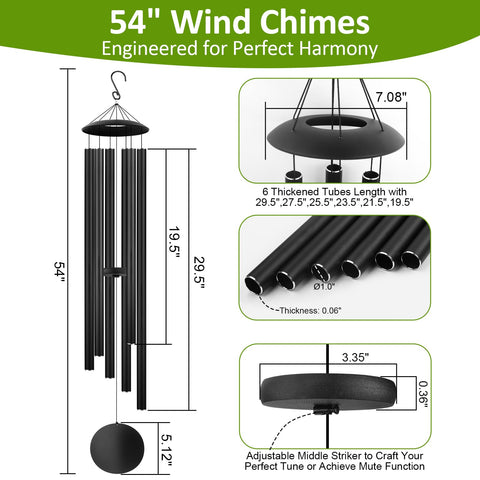 Aioguisn wind chime with weather-resistant coating for outdoors