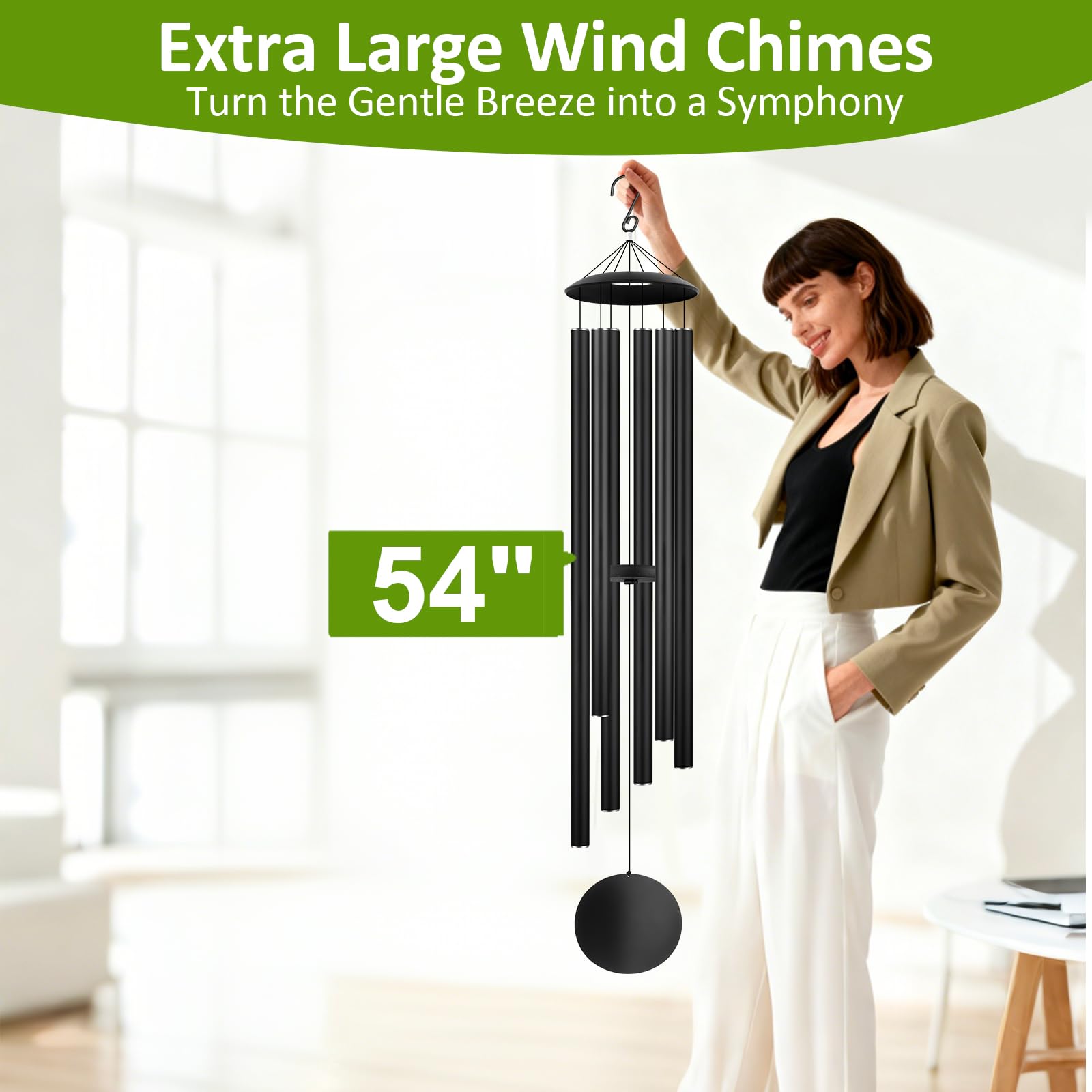 Aioguisn wind chime hardware with hook top cover and tubes