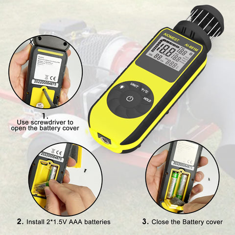 AIOMEST AI-881M compass helps align measurements with wind direction on site