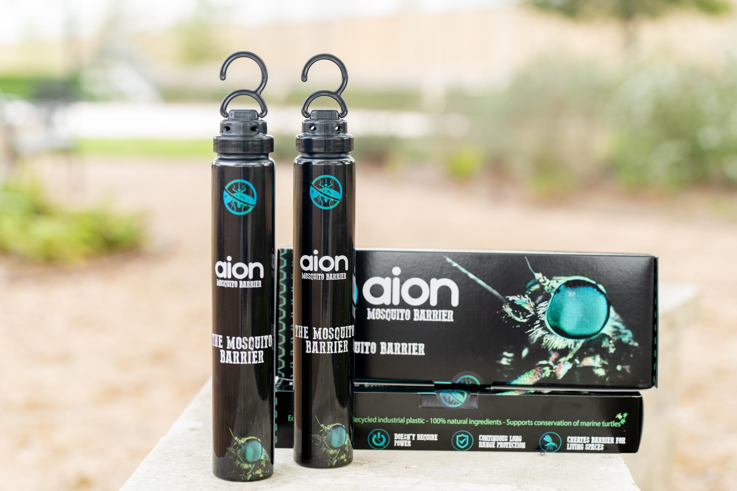 Aion Mosquito Barrier Trap in action demonstrates effective reduction in outdoor mosquito presence.