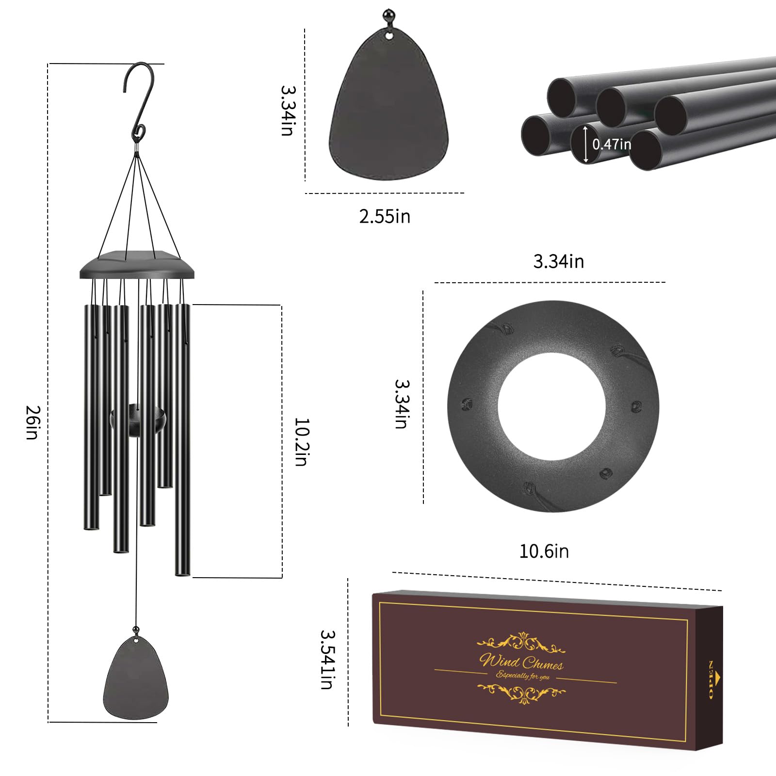 AIONASA nylon strings on wind chimes resist wear in outdoor use