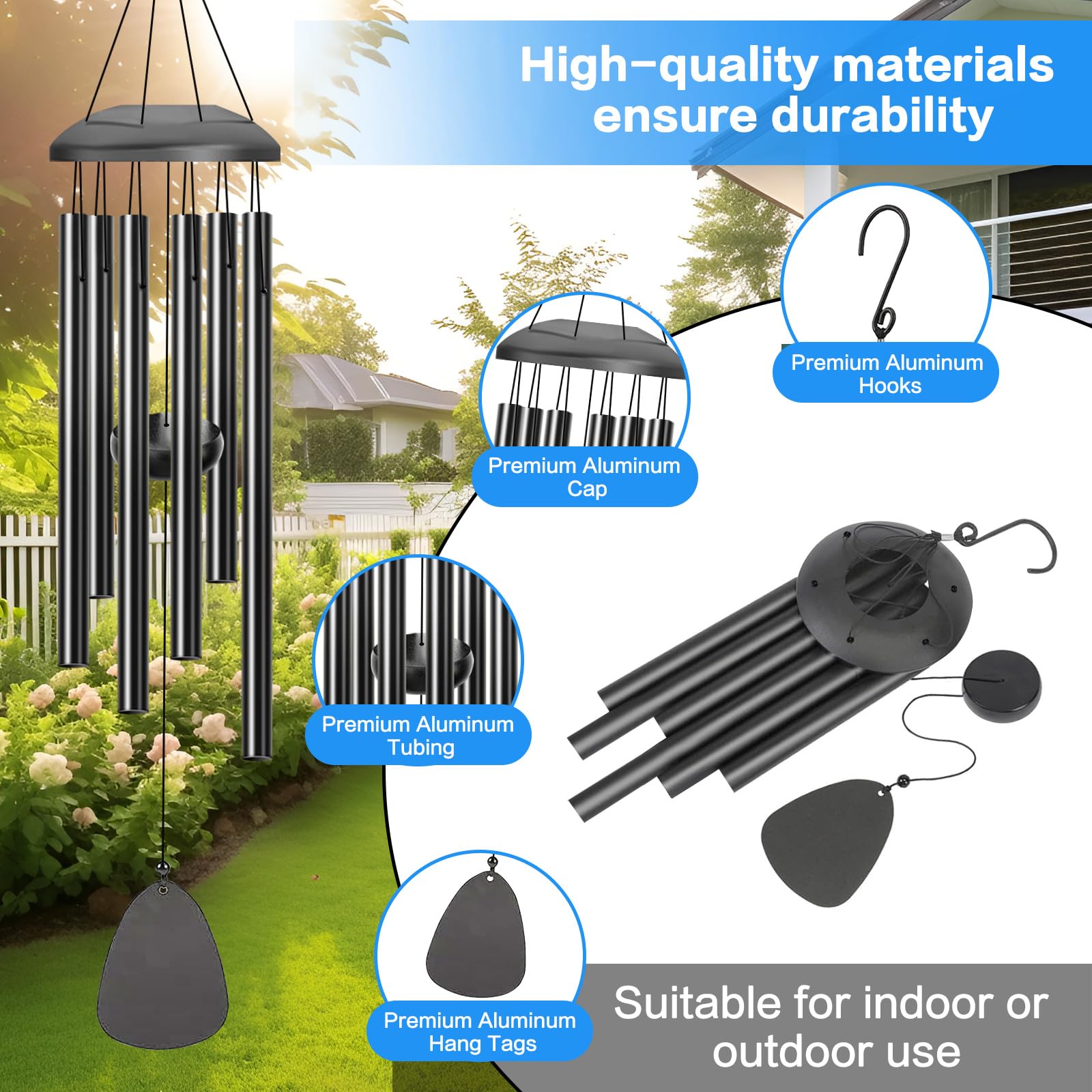 AIONASA wind chimes gift packaging with greeting card included