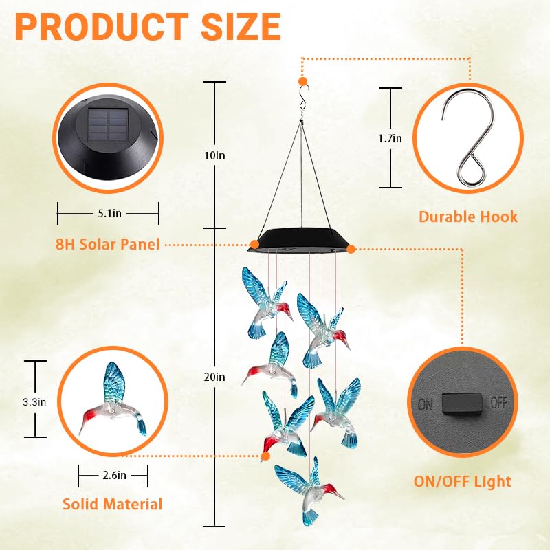AIONASA durable ABS and PC wind chimes resist fading