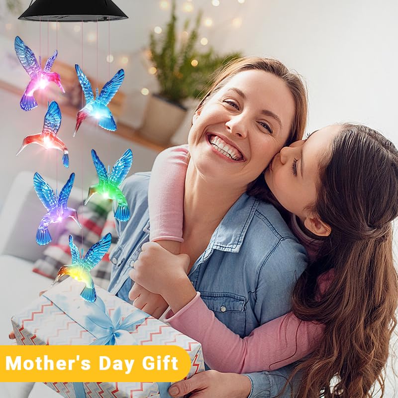 AIONASA gift-ready hummingbird wind chimes for mom or friends