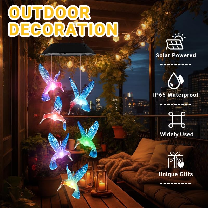 AIONASA hummingbird chimes ideal for porch hanging and ambiance