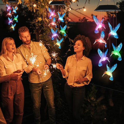 AIONASA solar wind chimes sensor activates lights at night