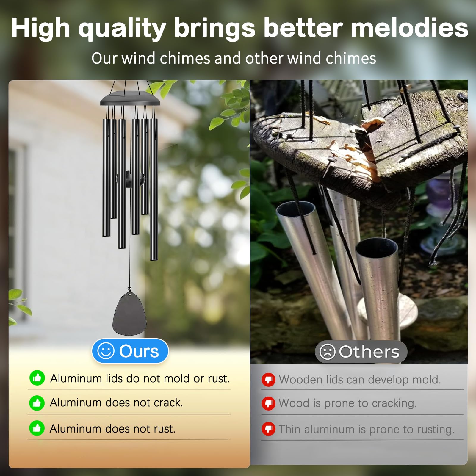 AIONASA wind chime with minimalist contemporary design