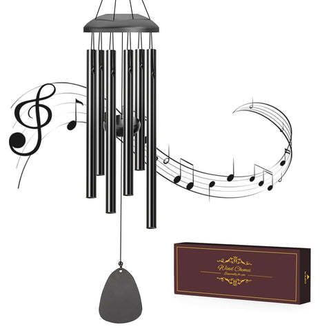 AIONASA 26-inch six-tube wind chimes for balanced outdoor ambiance