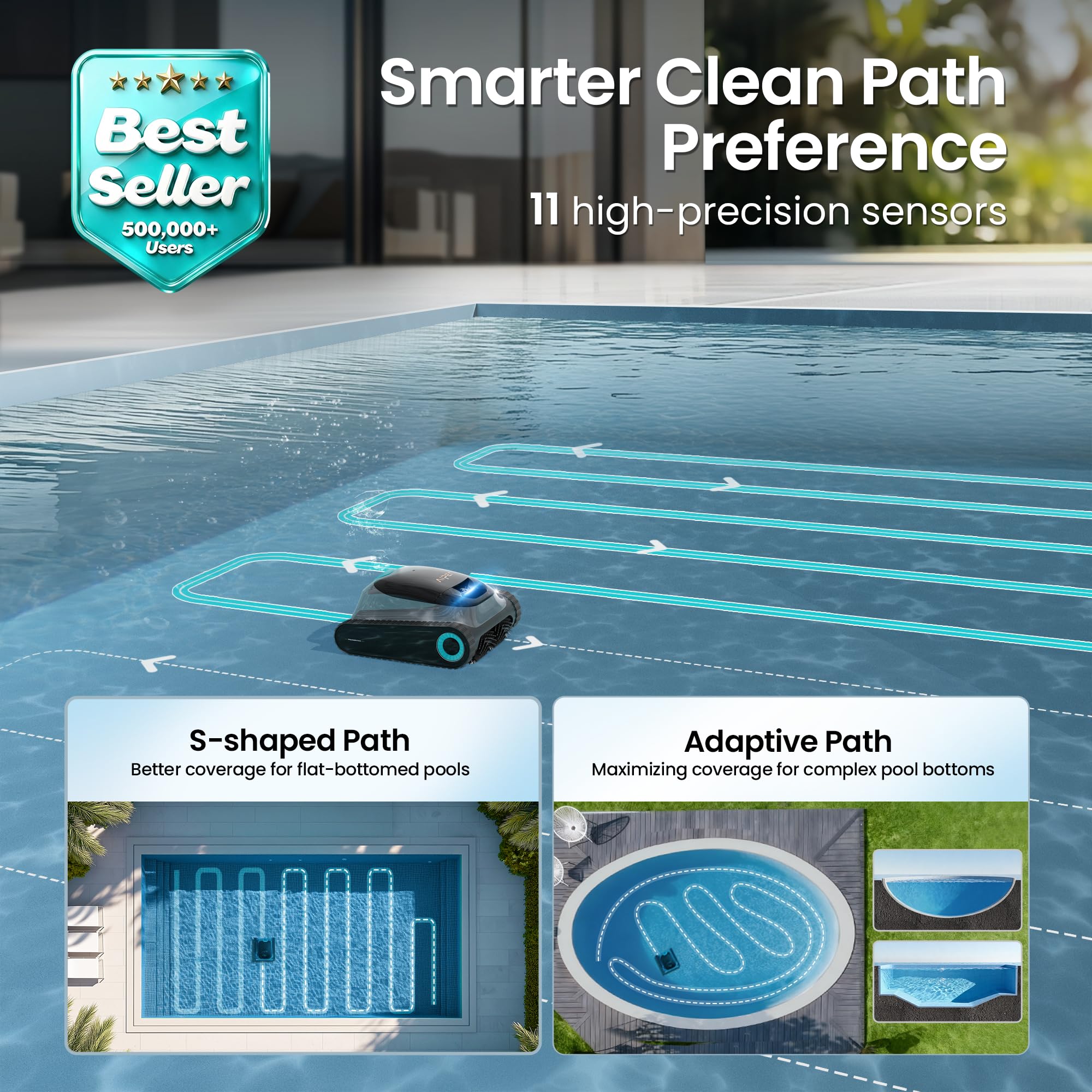 Aiper Scuba S1 dual filtration captures debris and algae for clearer water