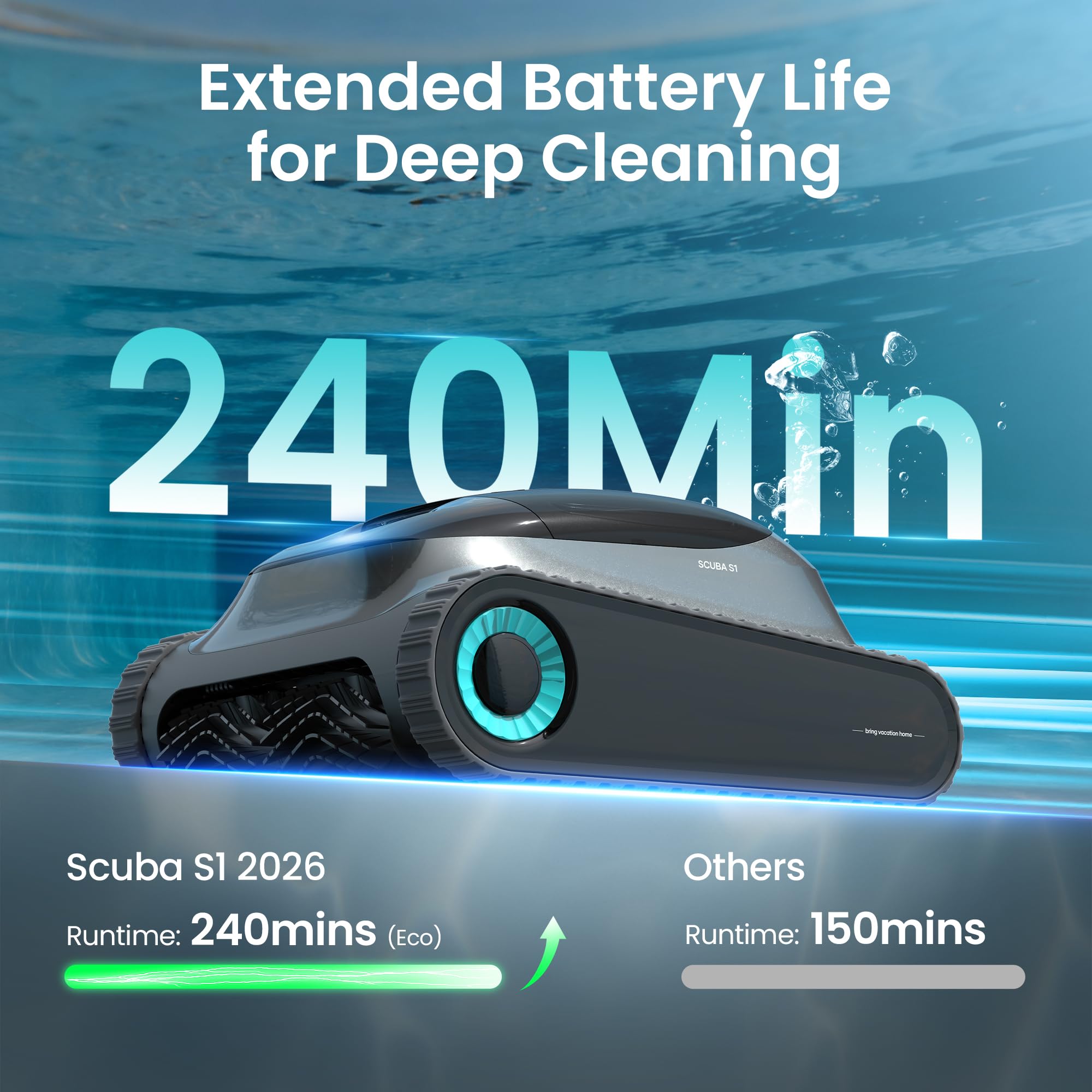 Aiper Scuba S1 caterpillar treads provide reliable grip on walls and floors