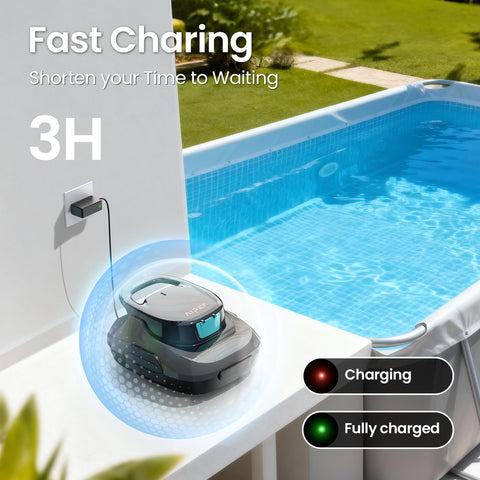 Aiper Scuba SE cordless pool cleaner compact design for convenient storage.