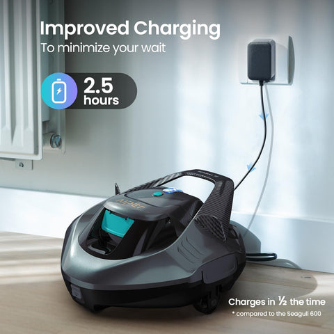Aiper Seagull SE LED status indicator signaling cleaner mode and battery level.