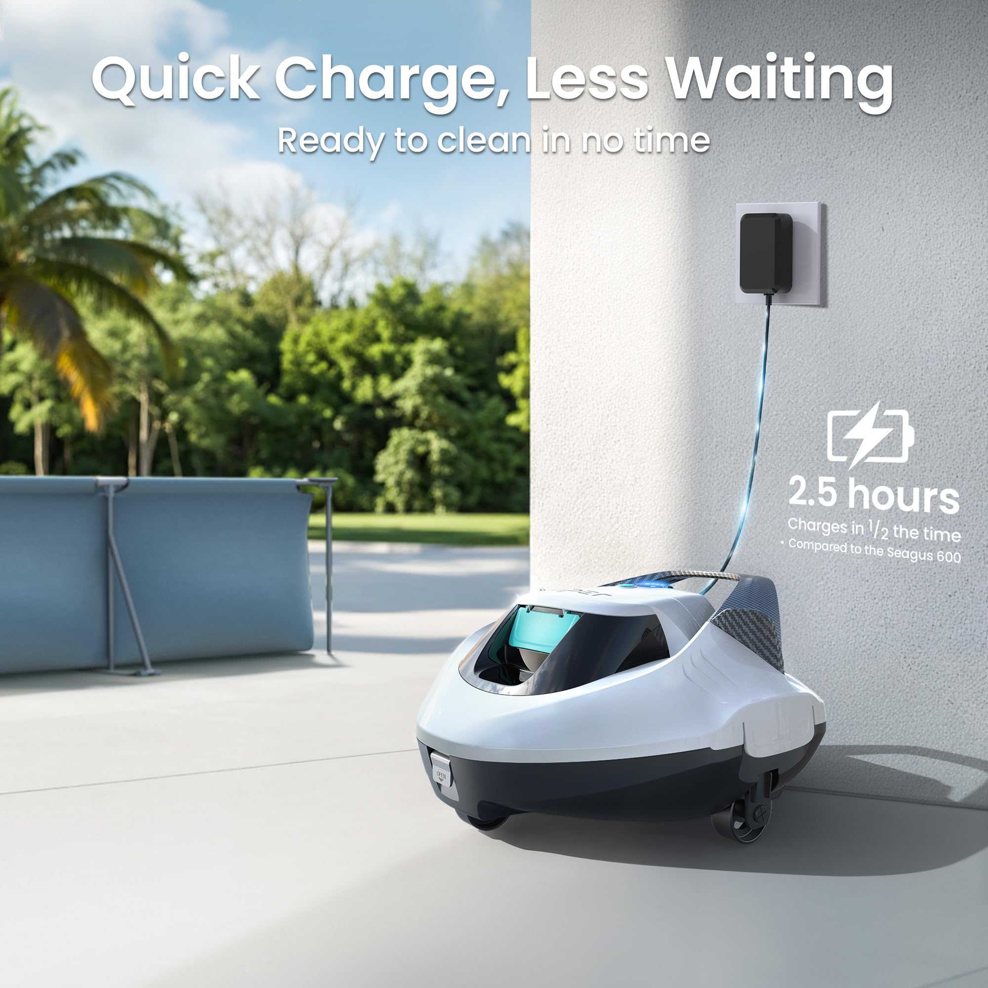 AIPER Seagull SE fast water drainage reduces cleanup effort.