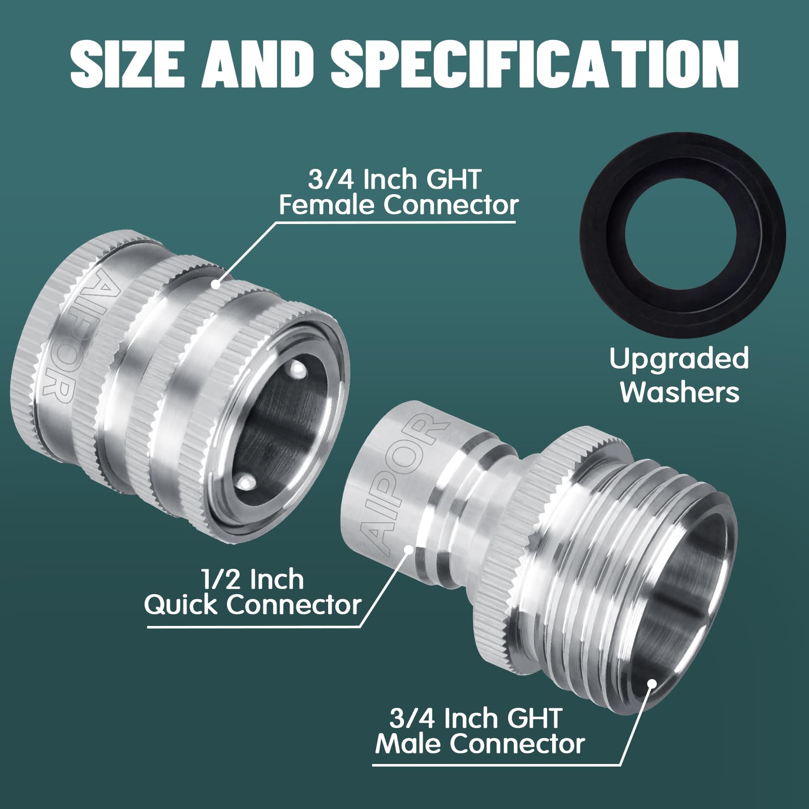 AIPOR packaging with three male and three female connectors
