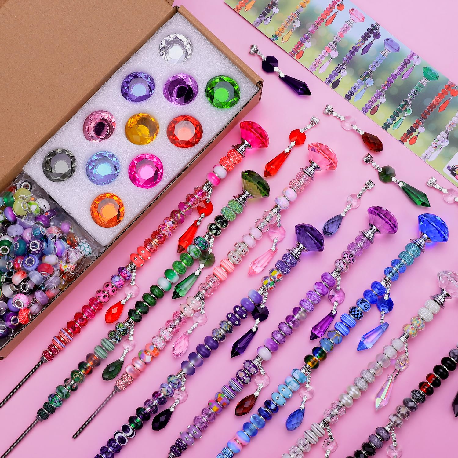 AIPRIDY European large-hole beads detail shows varied shapes and color for eye-catching texture.