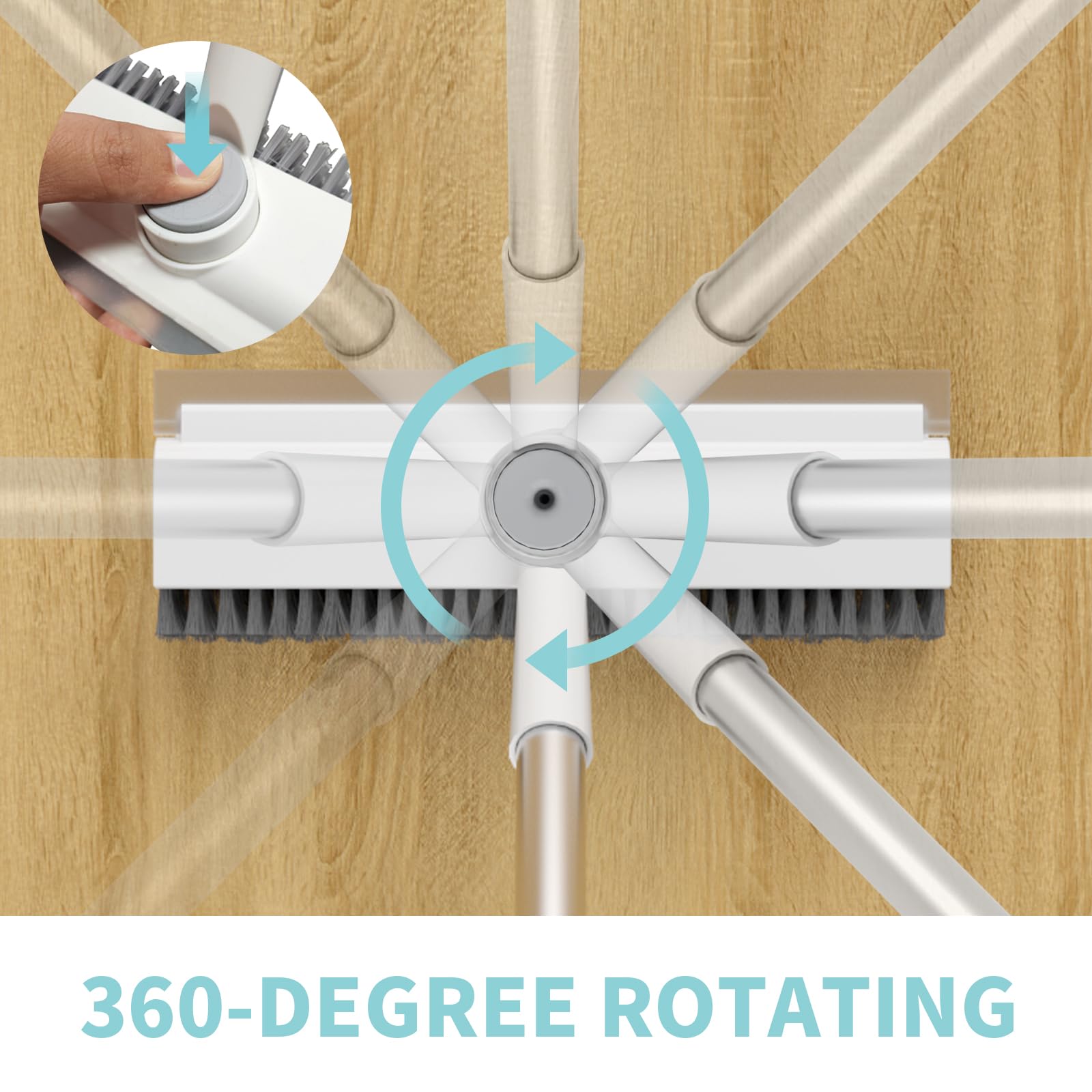 AIR U+ 360-degree rotating head cleans corners and walls smoothly