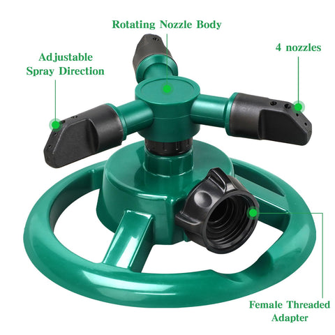 Airabc sprinkler with adjustable arms to customize spray angles and density.