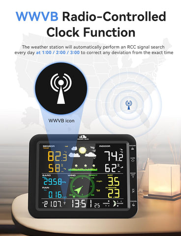 Airain Tech barometer displays pressure trends for weather awareness.
