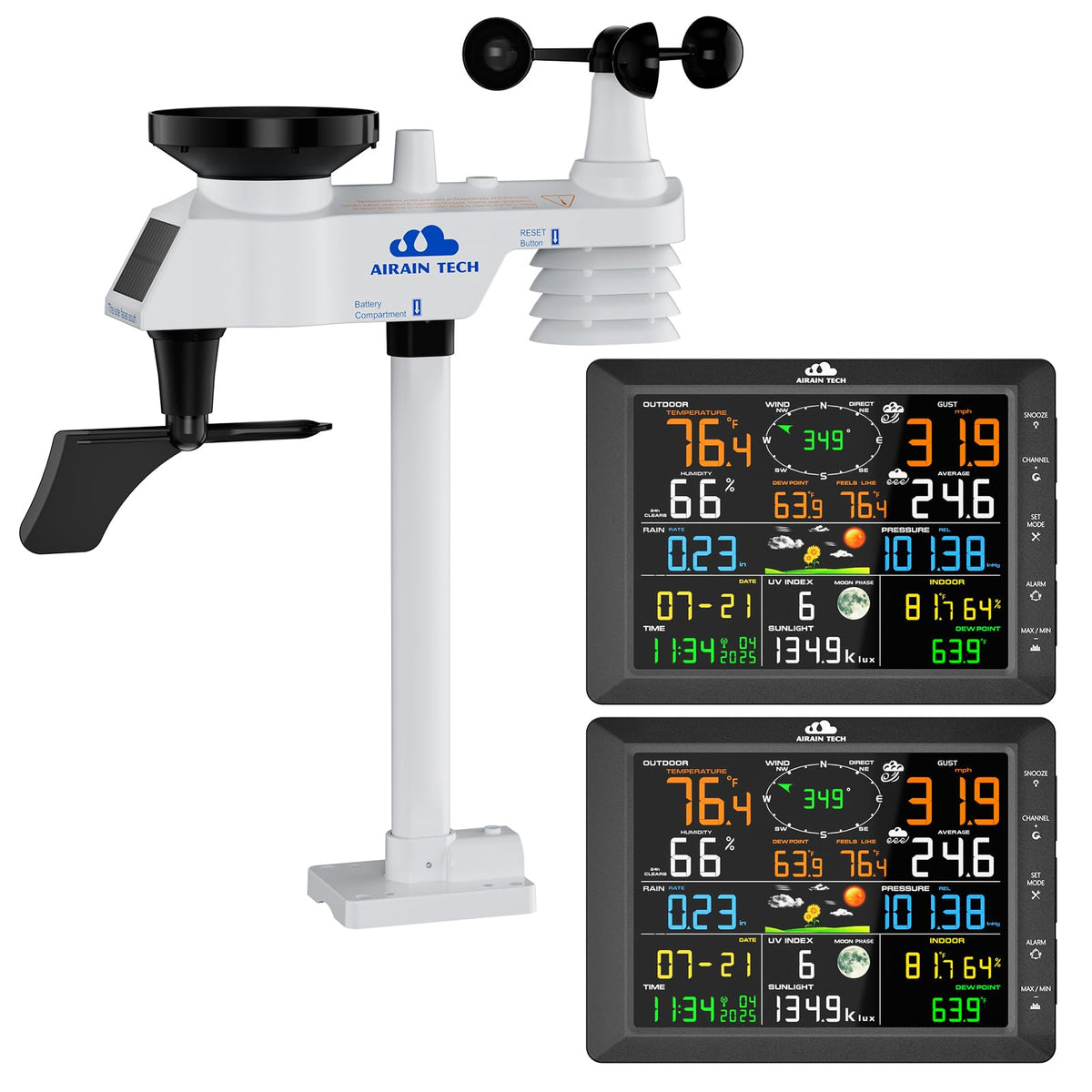 Airain Tech display console shows indoor and outdoor data at a glance for quick decisions.