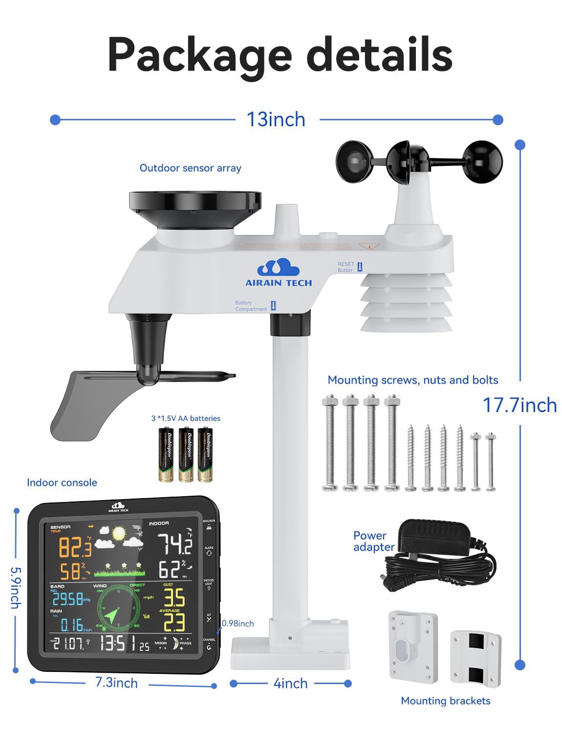 Airain Tech quick install bracket set enables easy DIY setup.