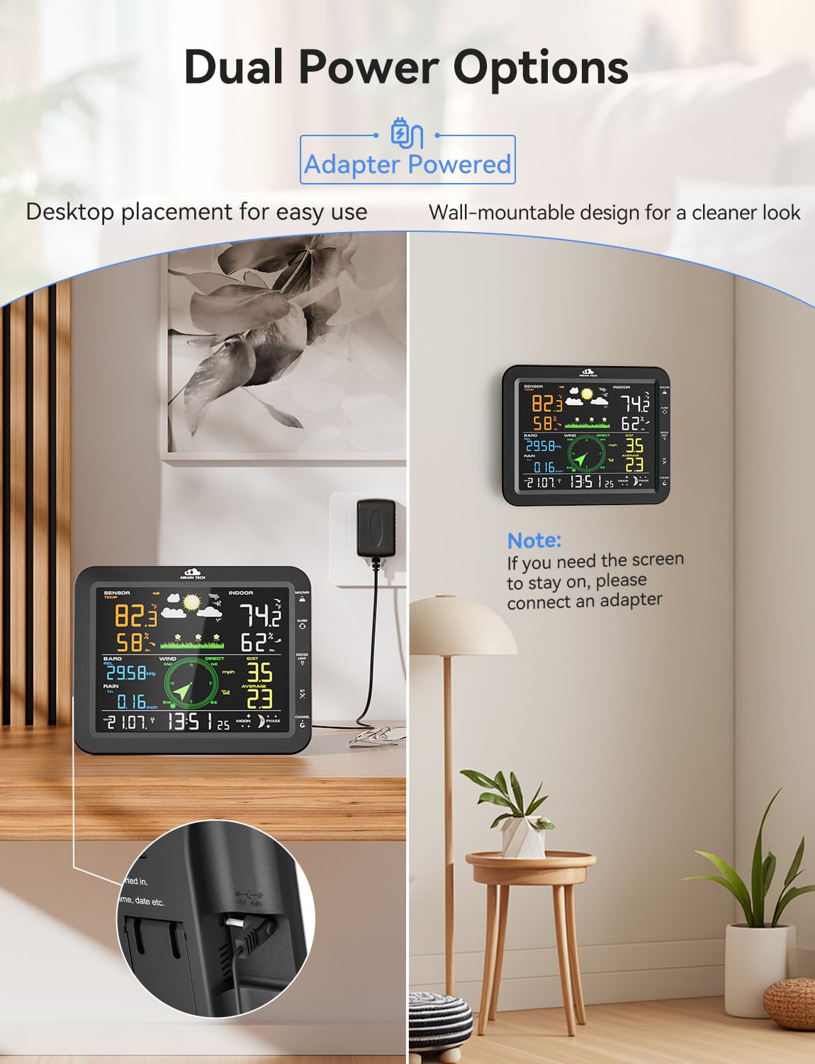 Airain Tech wind direction indicator shows real time breeze patterns.