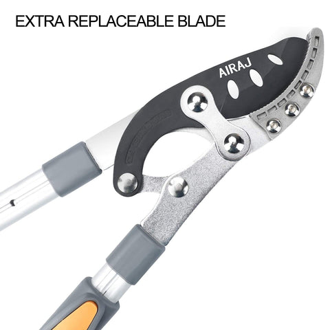 AIRAJ adjustable aluminum handle extends to 41 inches for comfortable use.