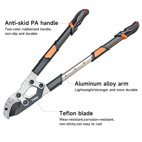 AIRAJ 2-inch capacity cuts thicker branches with ease in pruning tasks.
