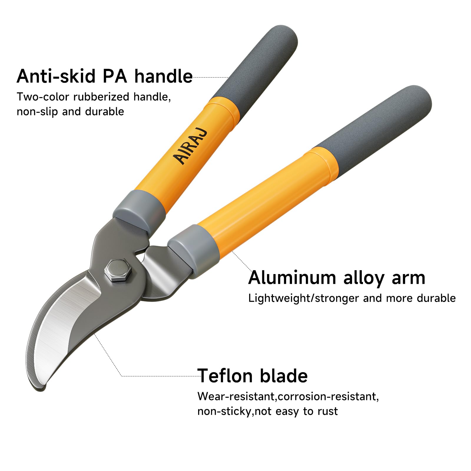 AIRAJ bypass loppers highlight 1.5-inch branch cutting capacity