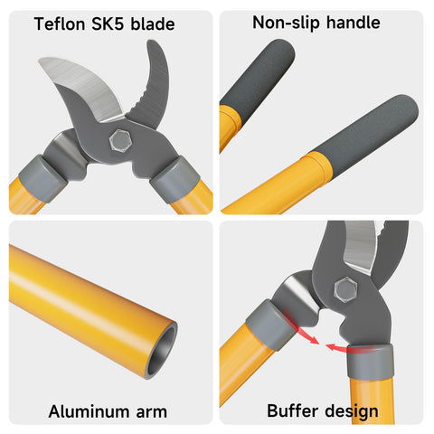 AIRAJ bypass loppers leverage mechanism provides cleaner cuts with less effort