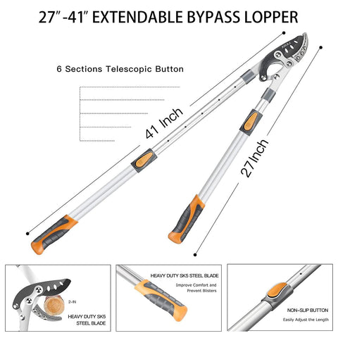 AIRAJ compound-action lopper showing powerful cutting action on thick limbs.
