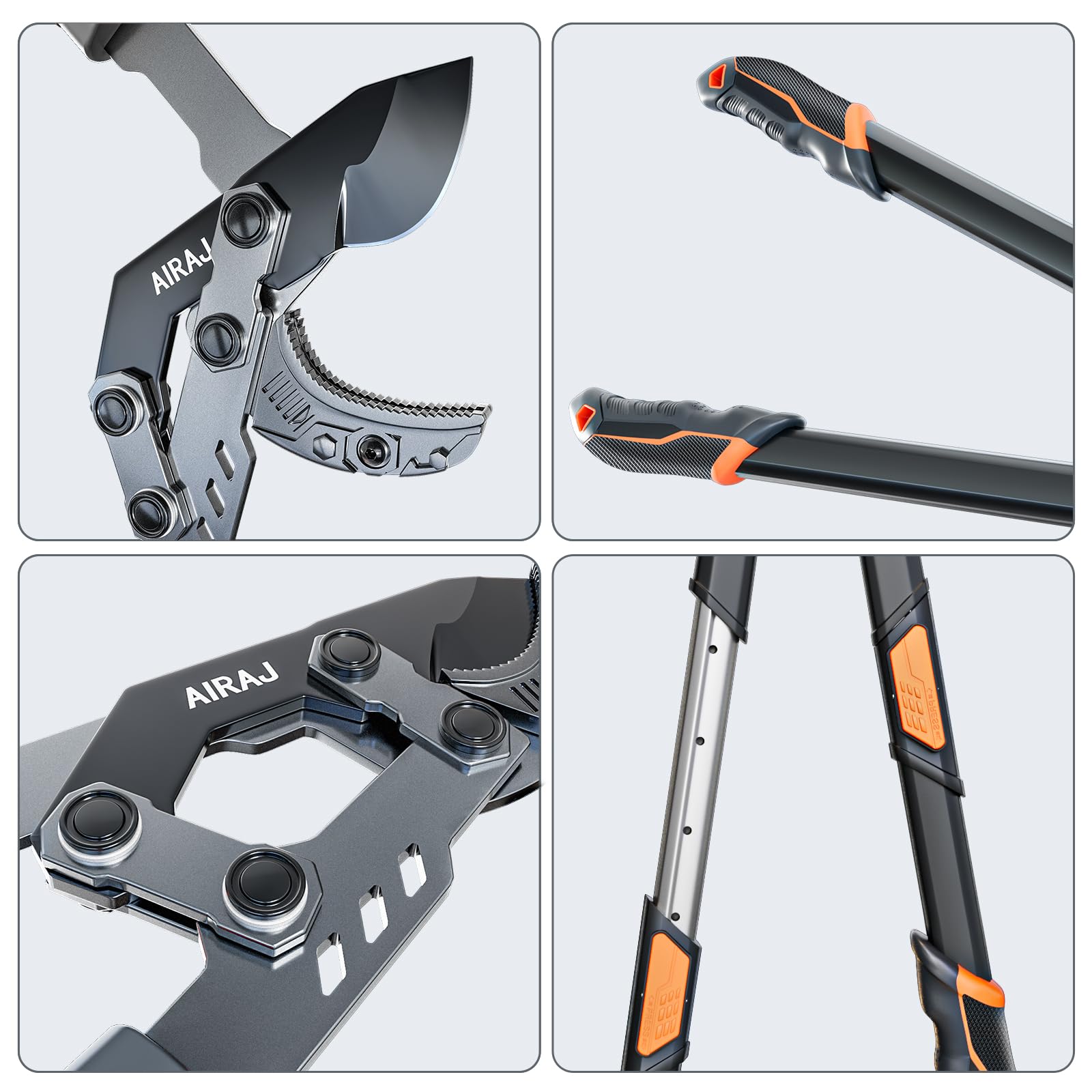 AIRAJ compound actionTree Trimmer delivers efficient leverage for thick limbs.