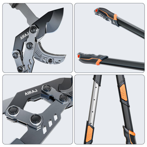 AIRAJ compound actionTree Trimmer delivers efficient leverage for thick limbs.